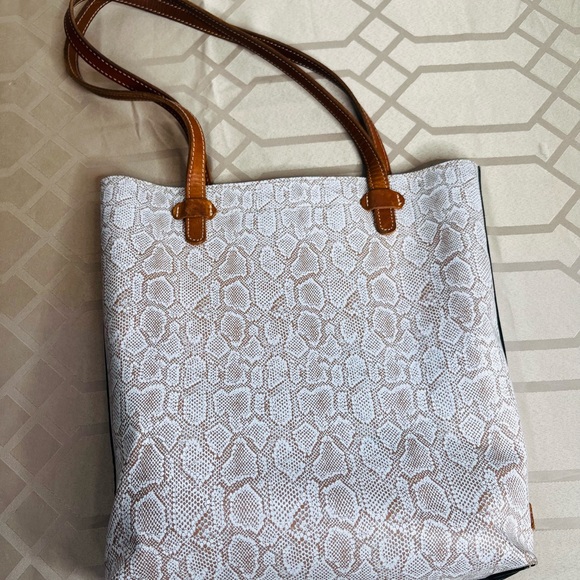 Consuela Clay Everyday Leather Tote Bag Snakeskin Print - Picture 2 of 9